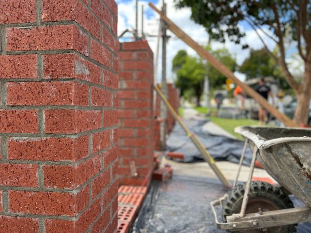 Parkdale Bricklayers is continuing the installation of a block fence as part of the project in this area